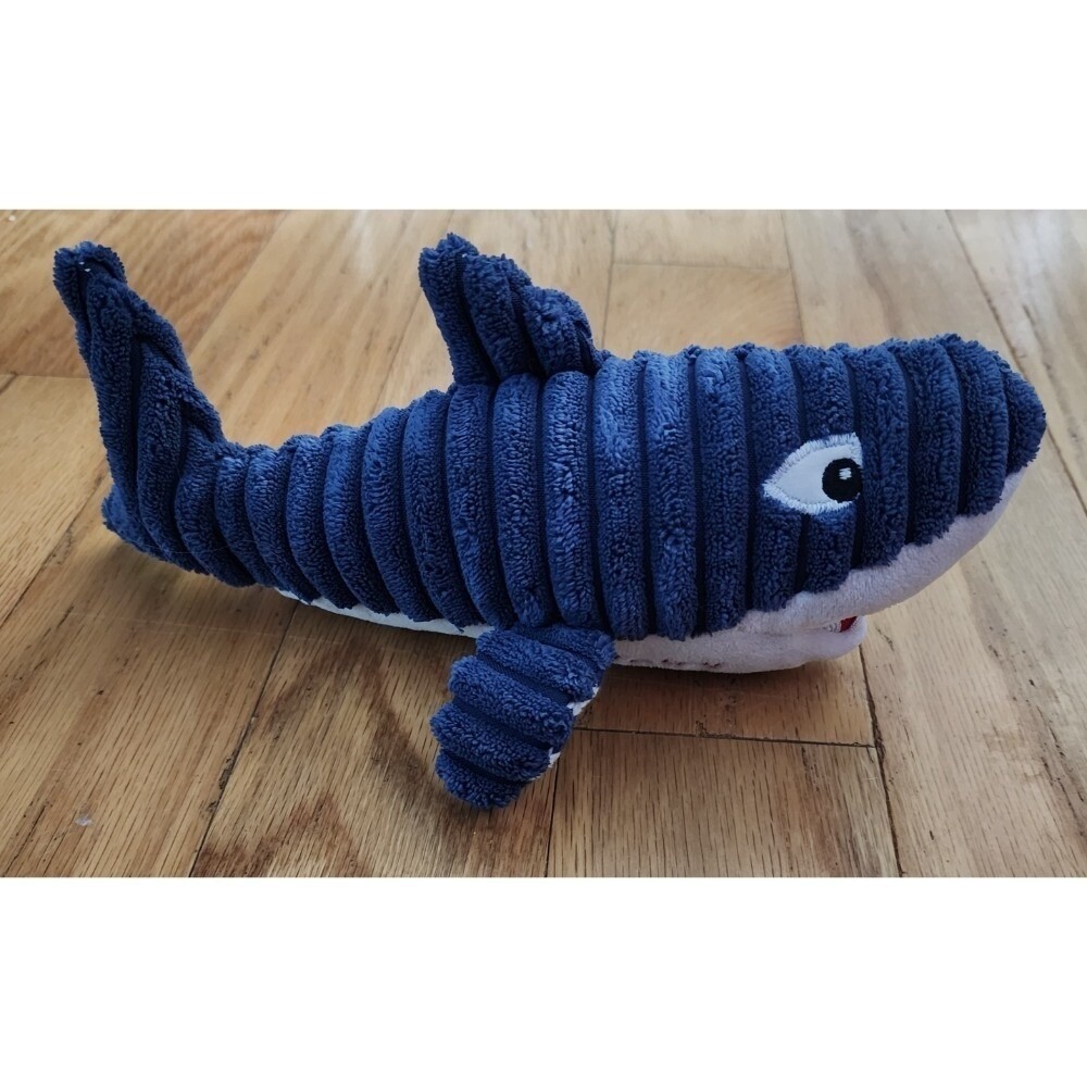 Maison Chic Blue Corduroy Shark Plush Stuffed Animal Toy‎